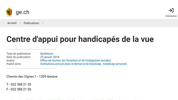 Centre d'appui pour handicapés de la vue